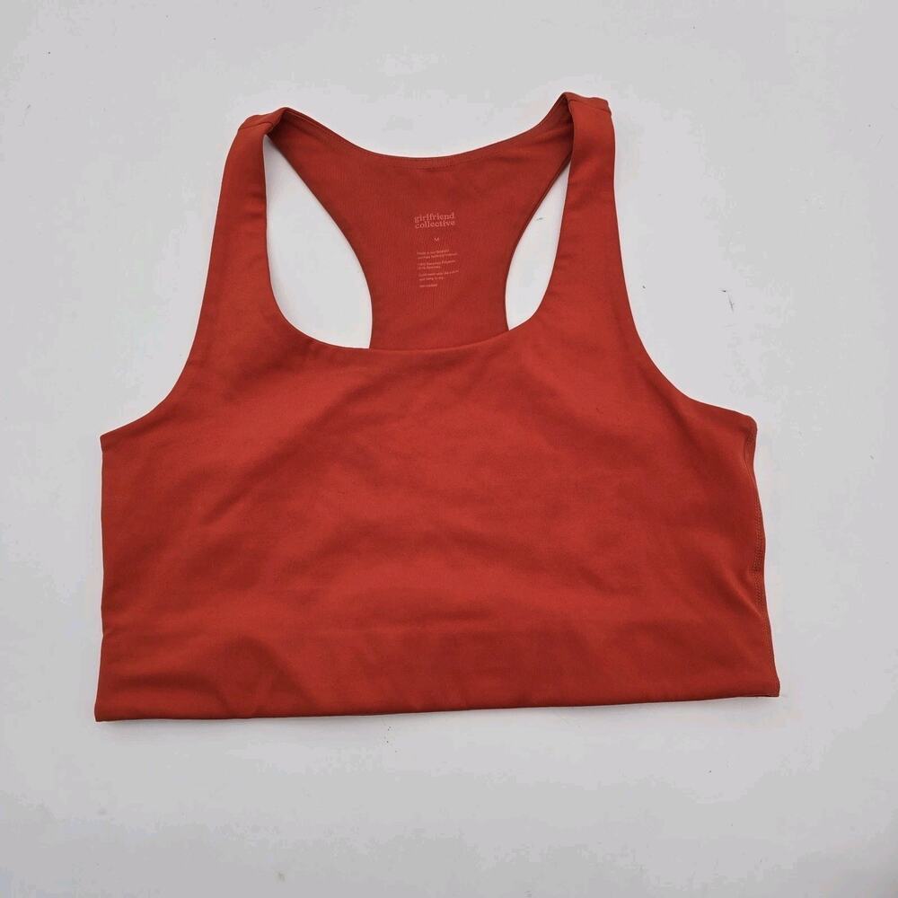Girlfriend Collective Womens Medium Orange Paloma Tank Bralette Sports Longline